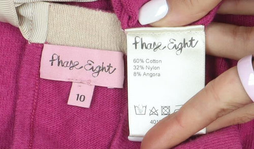 Phase Eight Women's Pink Bow Back Knit Jumper Size 10