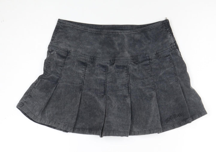 BDG Urban Outfitters Womens Grey Pleated Corduroy Mini Skirt Size S