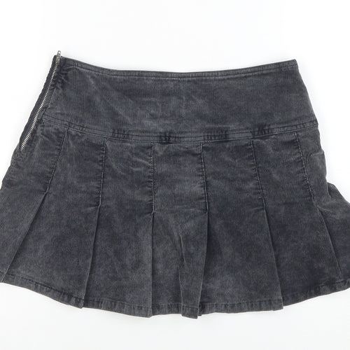 BDG Urban Outfitters Womens Grey Pleated Corduroy Mini Skirt Size S