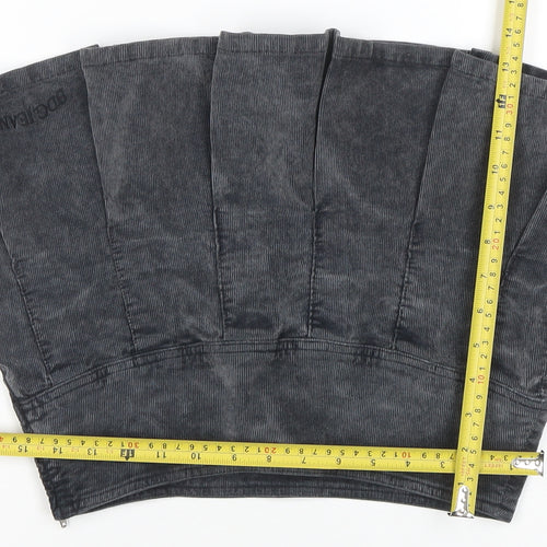 BDG Urban Outfitters Womens Grey Pleated Corduroy Mini Skirt Size S