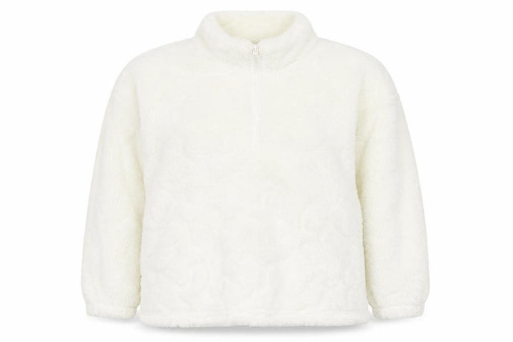 Boohoo Women’s White 1/4 Zip Fleece Hoodie UK 20