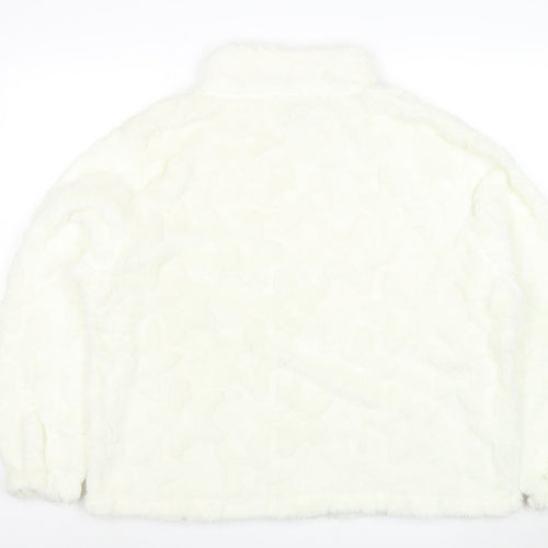 Boohoo Women’s White 1/4 Zip Fleece Hoodie UK 20