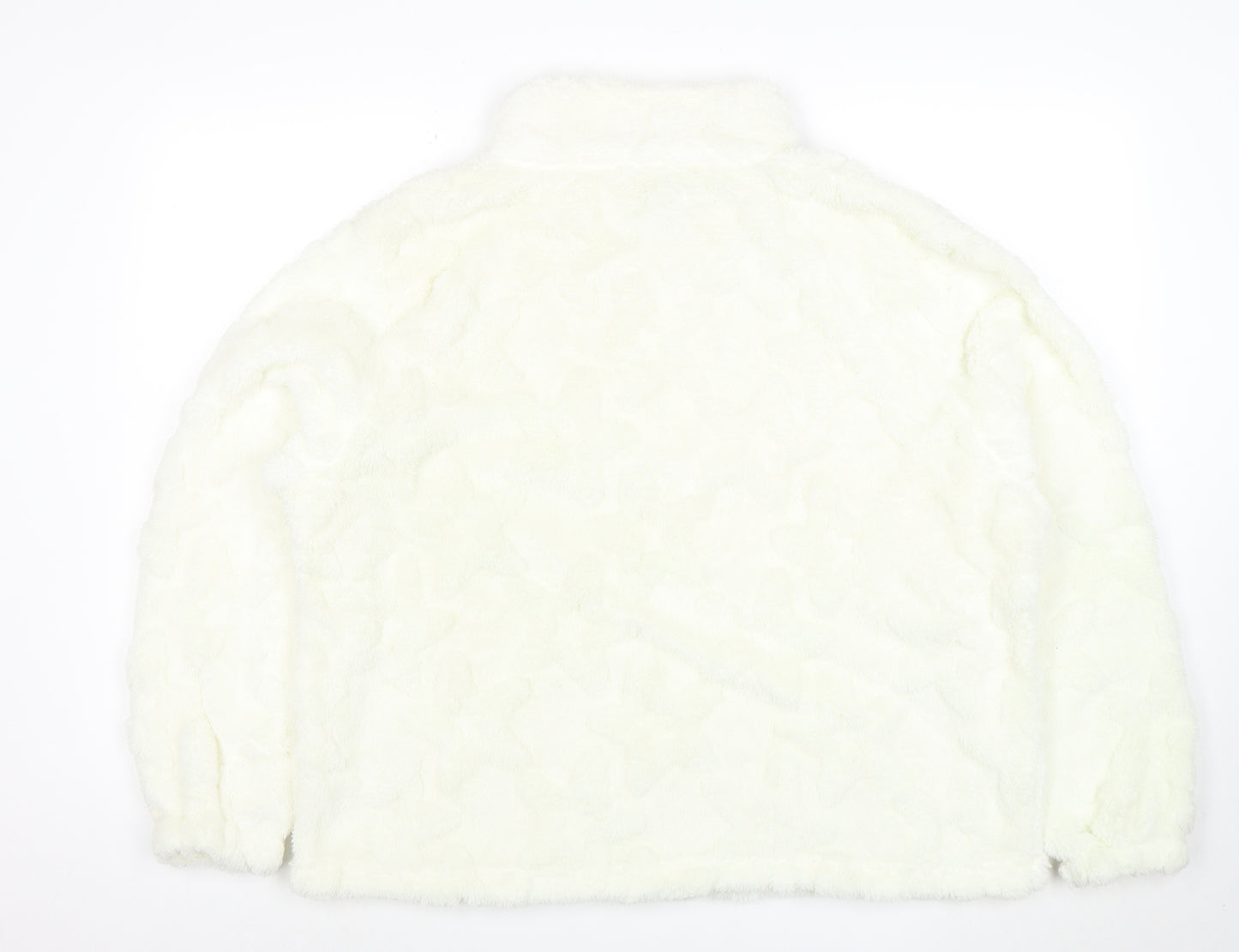 Boohoo Women’s White 1/4 Zip Fleece Hoodie UK 20