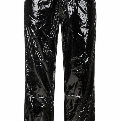 Phaze Womens Black Faux Leather Slim Fit Jeans Size 14 Gothic Rock Style