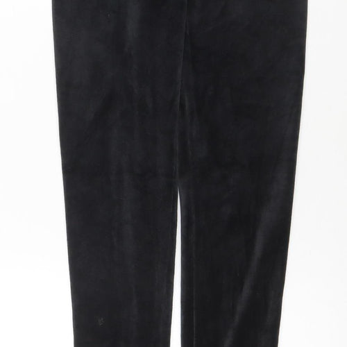 Jezebel Women Black Velour Stretch High Rise Leggings Size S