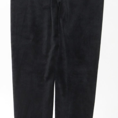Jezebel Women Black Velour Stretch High Rise Leggings Size S