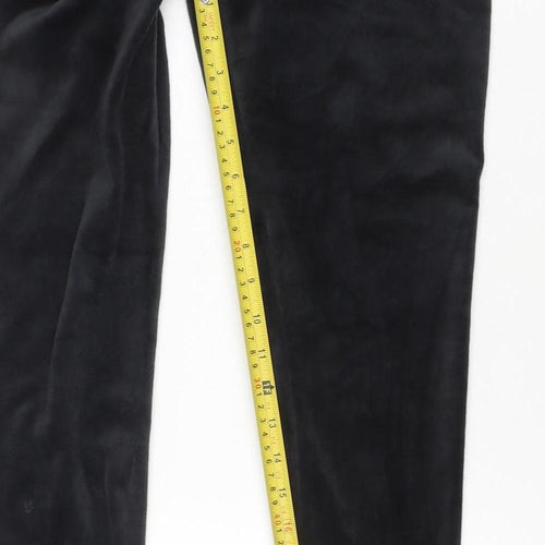 Jezebel Women Black Velour Stretch High Rise Leggings Size S