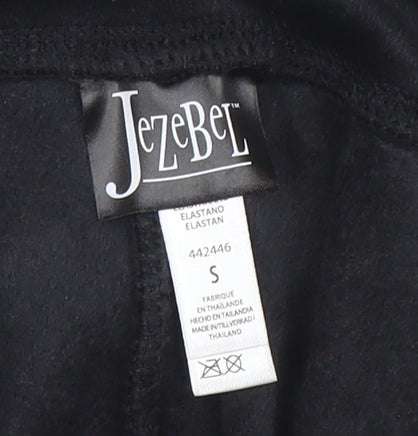 Jezebel Women Black Velour Stretch High Rise Leggings Size S