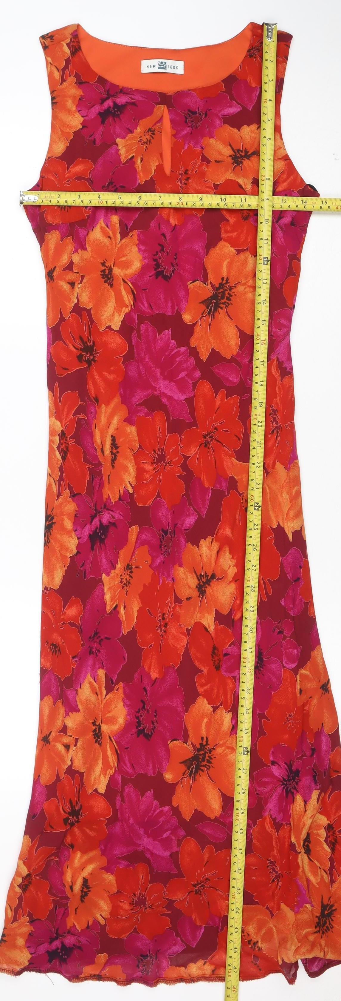 New Look Women's Multicoloured Floral Midi Bodycon Dress Size 12