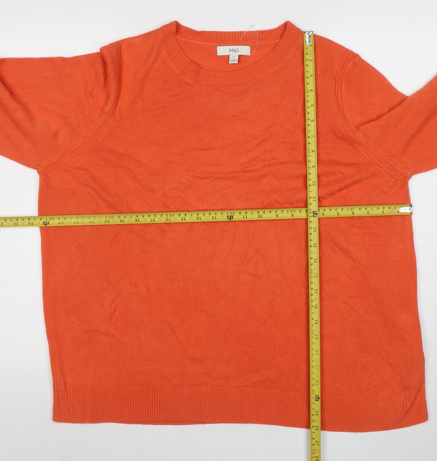 Marks and Spencer Women's Orange Size 22 Crew Neck Knit Jumper