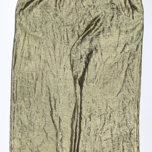 Marks and Spencer Women’s Gold Wide-Leg Trousers Size 24
