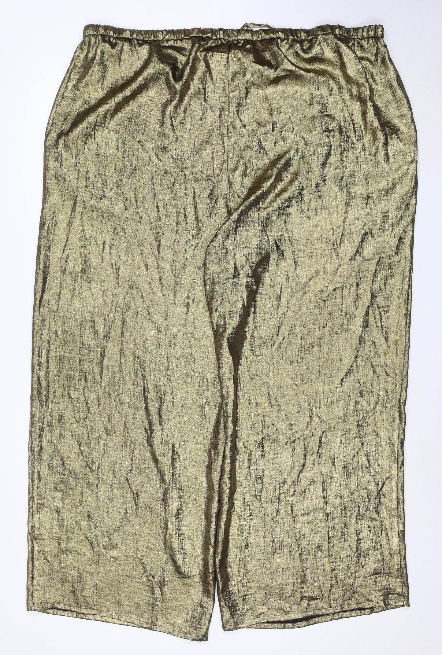 Marks and Spencer Women’s Gold Wide-Leg Trousers Size 24