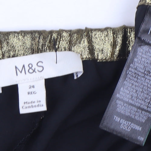 Marks and Spencer Women’s Gold Wide-Leg Trousers Size 24