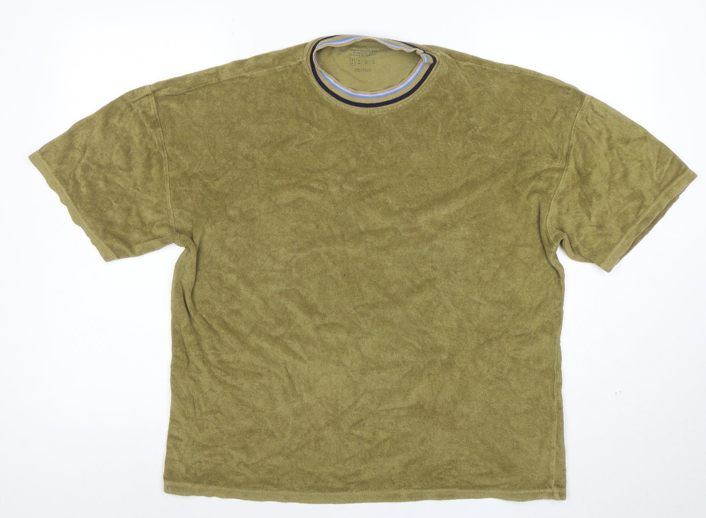 Urban Outfitters Men's Green Cotton Short Sleeve Crew Neck T-Shirt Size S