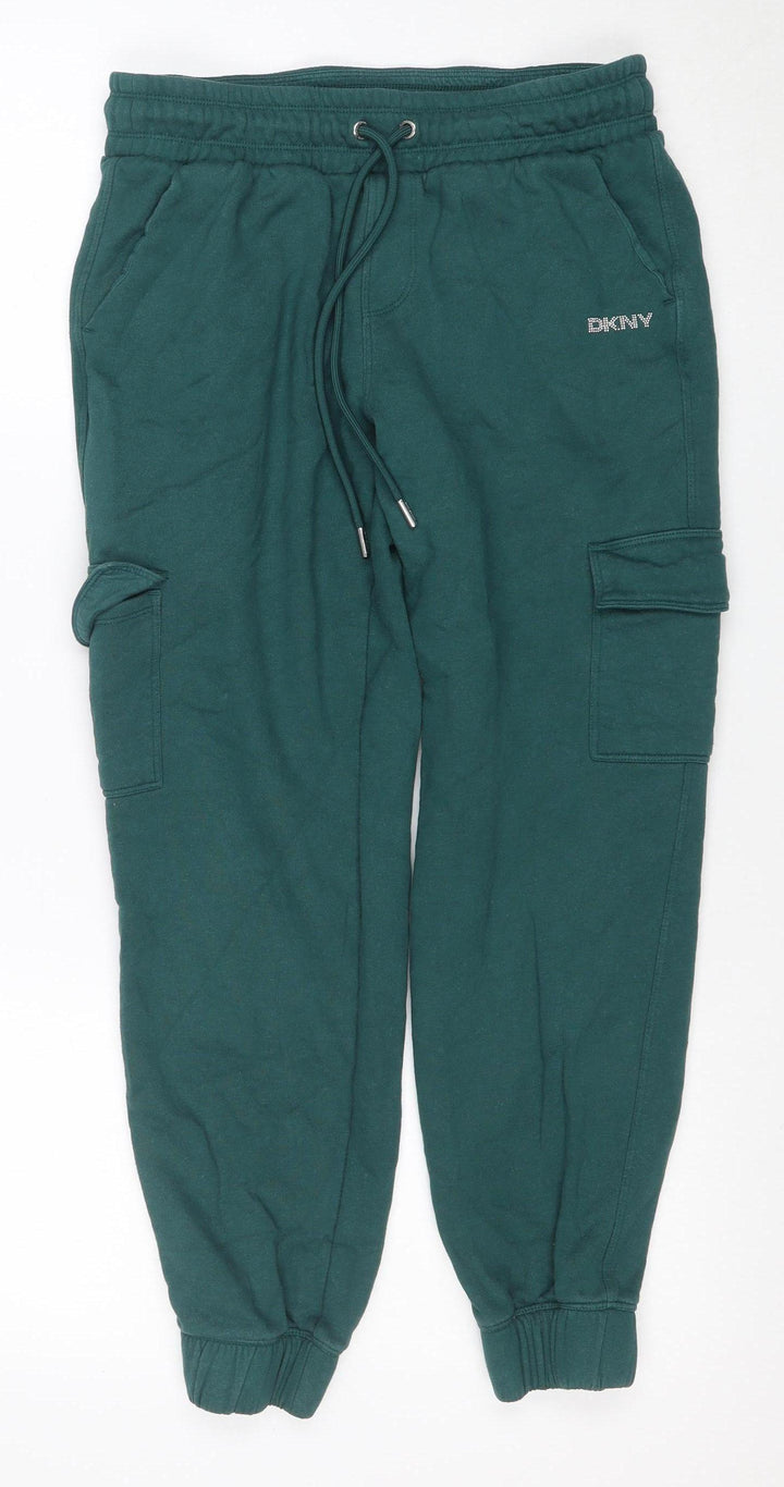 DKNY Girls Green Jogger Sweatpants Size S Elastic Waist Pockets