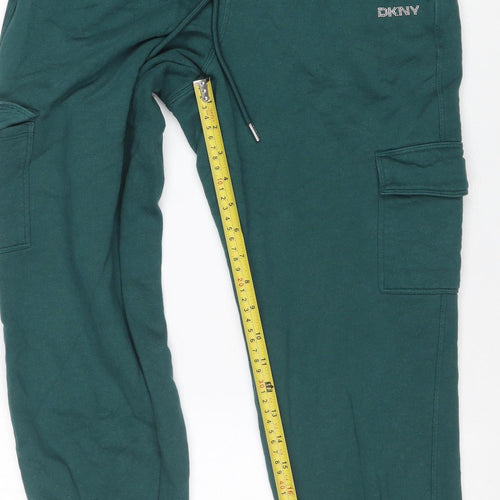 DKNY Girls Green Jogger Sweatpants Size S Elastic Waist Pockets