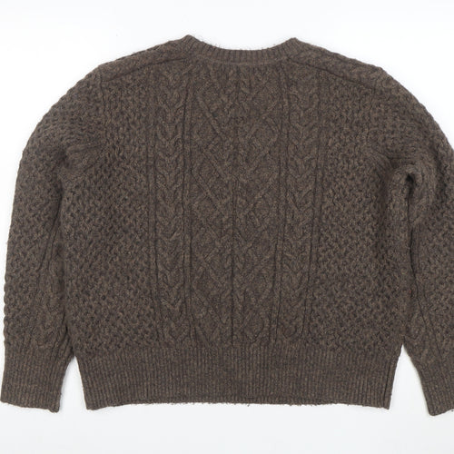 Marks and Spencer Women Brown Cable-Knit Pullover Jumper M