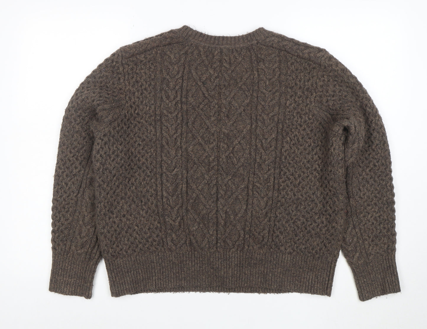 Marks and Spencer Women Brown Cable-Knit Pullover Jumper M