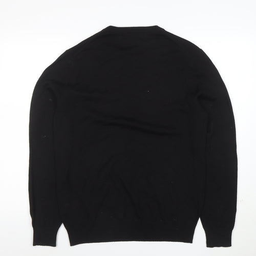 Frederik Anderson Copenhagen Men's Black Merino Wool Crew Neck Jumper L