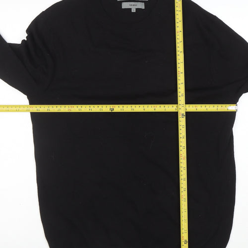 Frederik Anderson Copenhagen Men's Black Merino Wool Crew Neck Jumper L