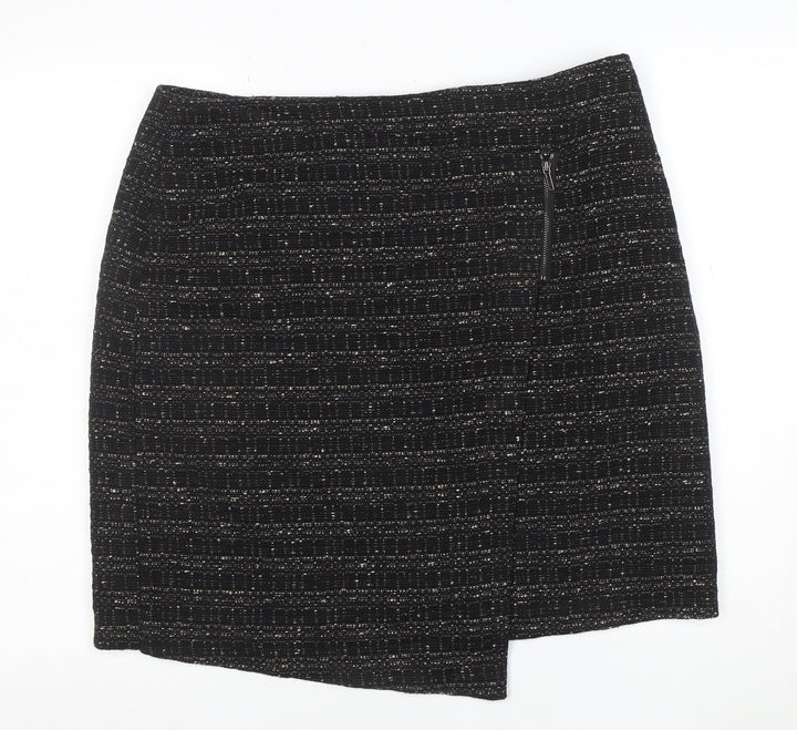 Marks and Spencer Women Black Size 16 Tweed Pencil Skirt