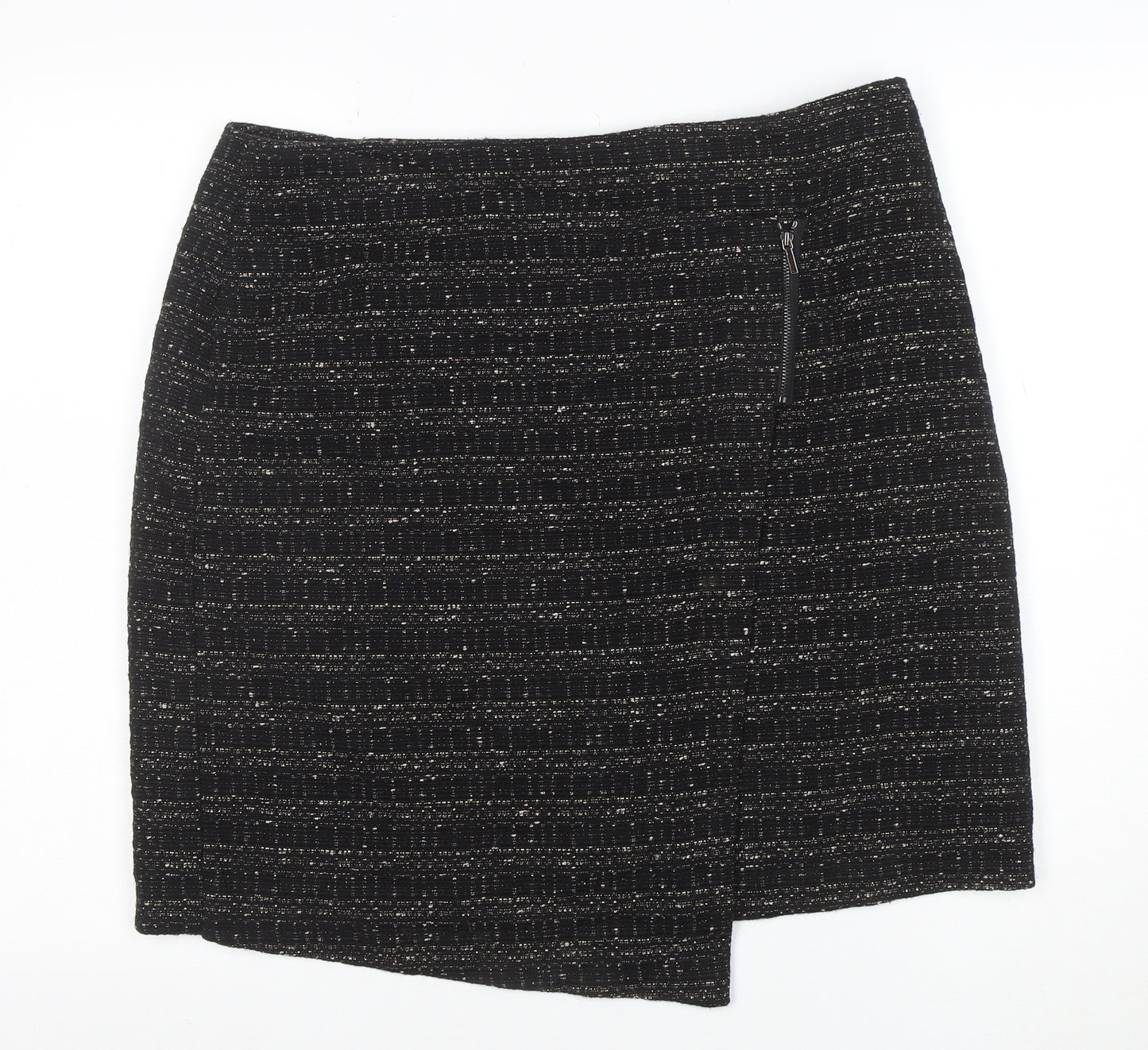 Marks and Spencer Women Black Size 16 Tweed Pencil Skirt