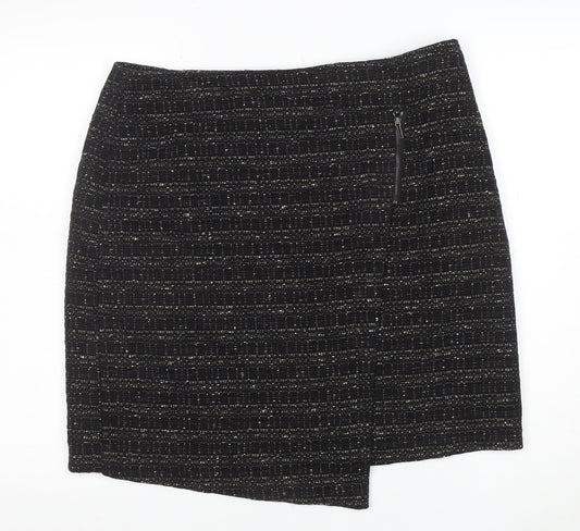 Marks and Spencer Women Black Size 16 Tweed Pencil Skirt