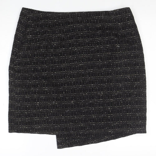 Marks and Spencer Women Black Size 16 Tweed Pencil Skirt
