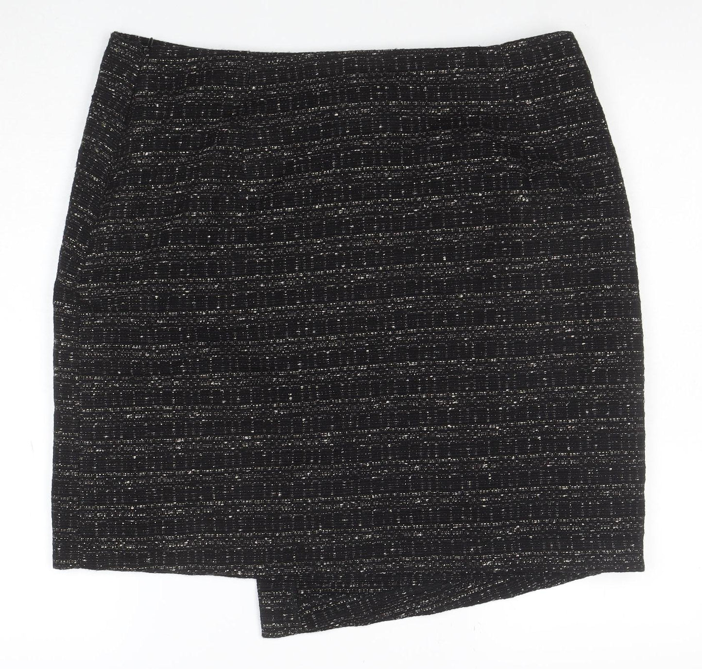 Marks and Spencer Women Black Size 16 Tweed Pencil Skirt