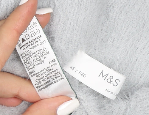 Marks and Spencer Women Grey Fleece Lounge Pants XS