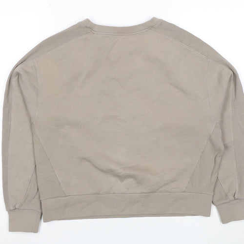 Oysho Women Beige Relaxed Fit Pullover Sweatshirt Size M Cotton Blend
