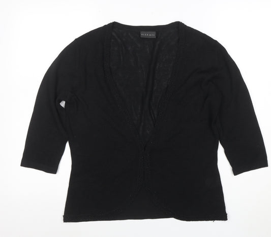 Alex & Co Women’s Black Size 14 Viscose Acrylic Beaded Cardigan