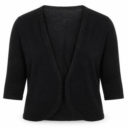 Alex & Co Women’s Black Size 14 Viscose Acrylic Beaded Cardigan