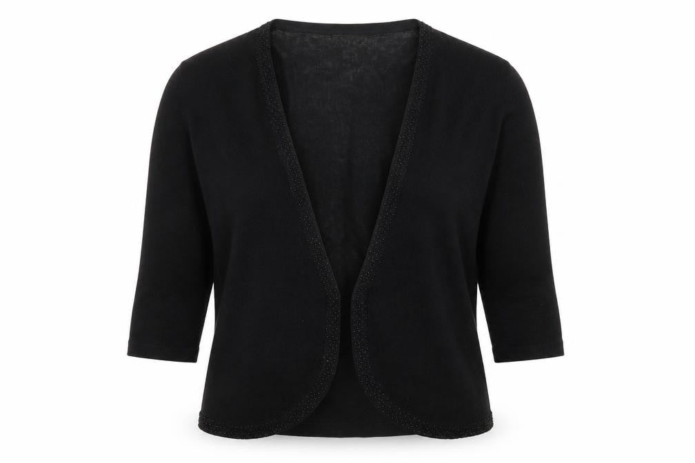 Alex & Co Women’s Black Size 14 Viscose Acrylic Beaded Cardigan