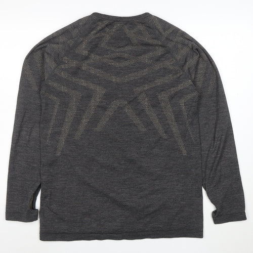 INOC Womens Grey Merino Wool Blend Long Sleeve Athletic Top Size XL
