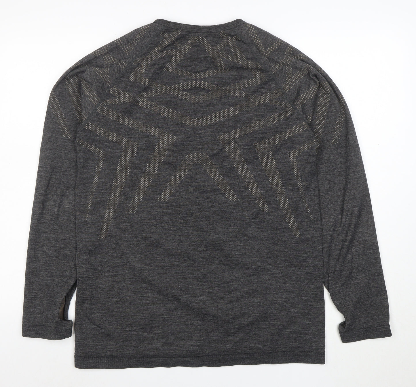 INOC Womens Grey Merino Wool Blend Long Sleeve Athletic Top Size XL