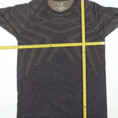 INOC Womens Grey Merino Wool Blend Long Sleeve Athletic Top Size XL