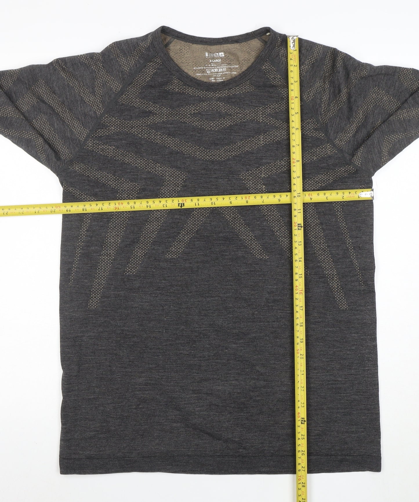INOC Womens Grey Merino Wool Blend Long Sleeve Athletic Top Size XL
