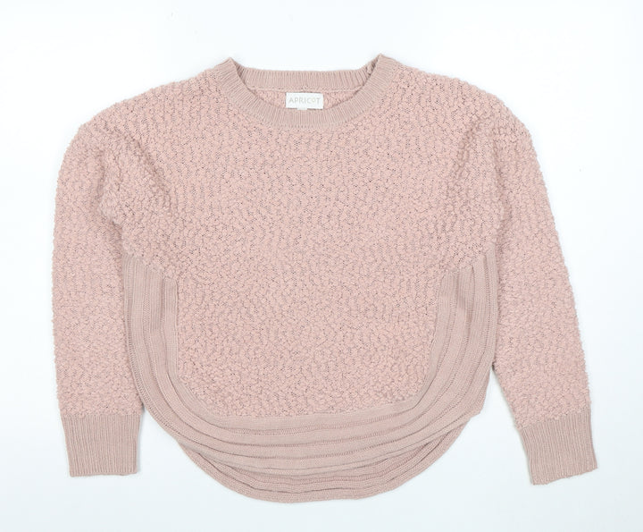Apricot Womens Pink Crew Neck Chunky Knit Jumper Size 10