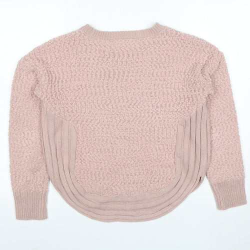 Apricot Womens Pink Crew Neck Chunky Knit Jumper Size 10