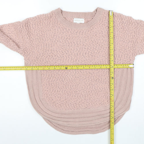 Apricot Womens Pink Crew Neck Chunky Knit Jumper Size 10