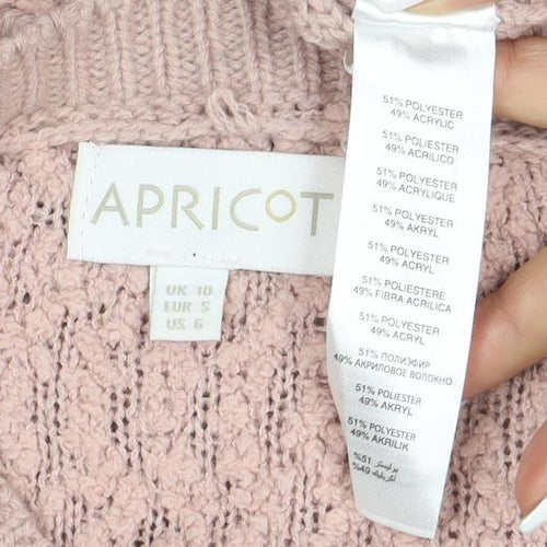 Apricot Womens Pink Crew Neck Chunky Knit Jumper Size 10