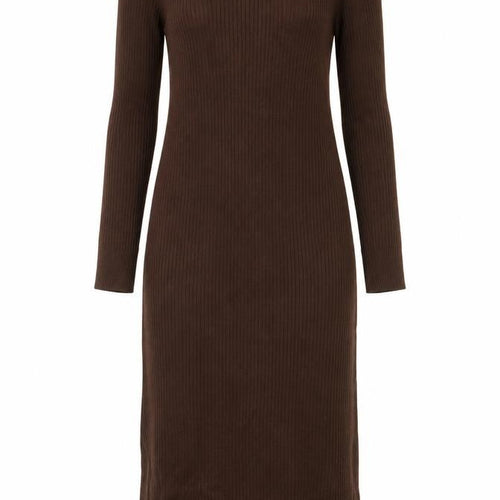 New Look Maternity Brown Ribbed Bodycon Midi Dress Size 12