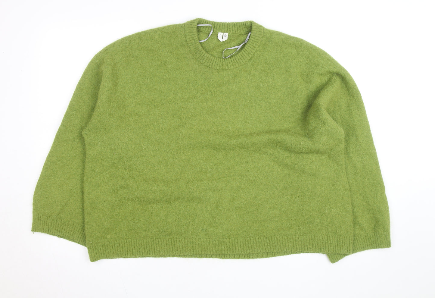 H&M Women's Green Wool Alpaca Knit Pullover Jumper Size 14