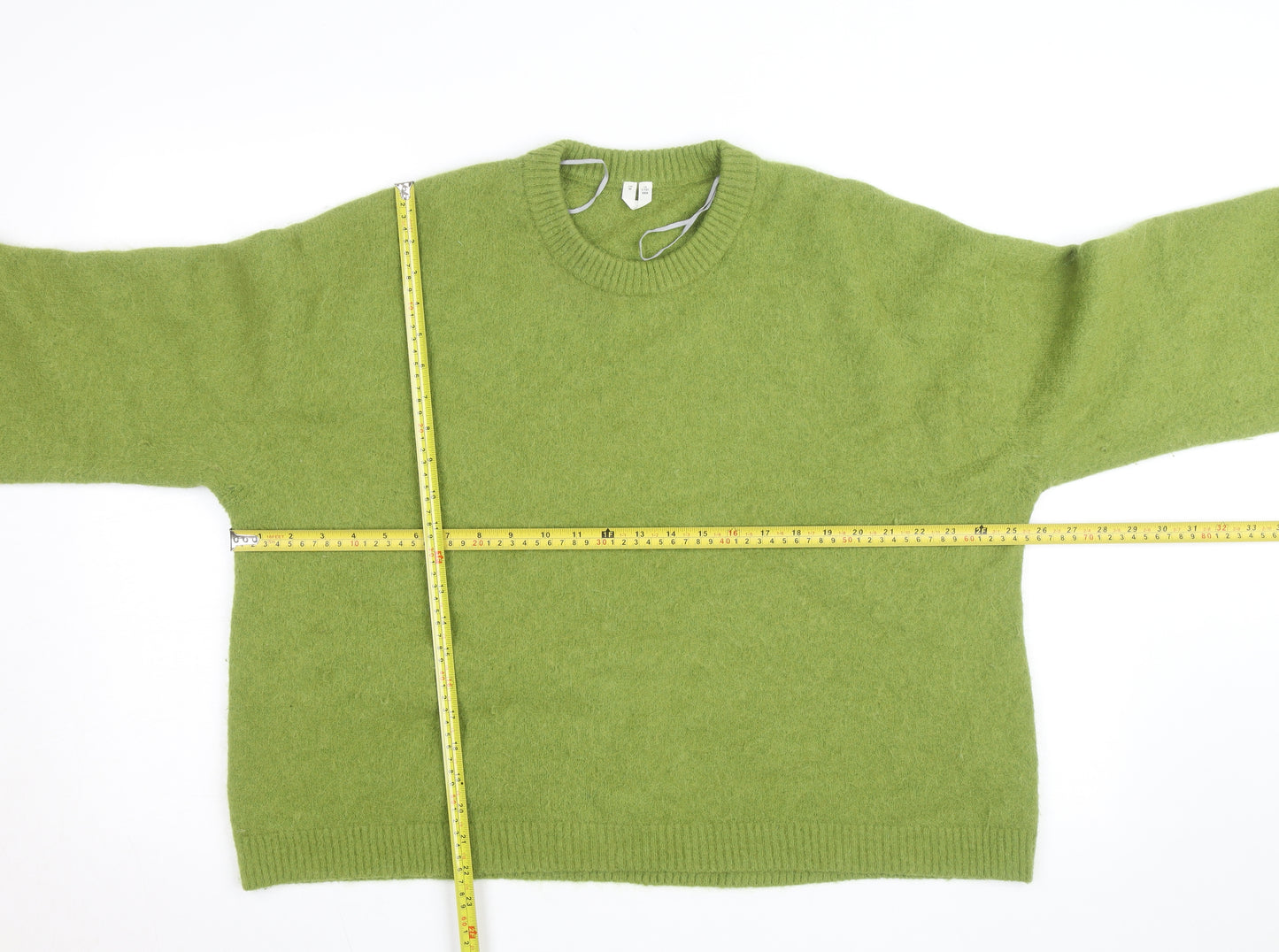 H&M Women's Green Wool Alpaca Knit Pullover Jumper Size 14