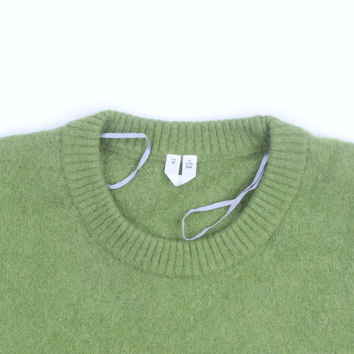 H&M Women's Green Wool Alpaca Knit Pullover Jumper Size 14