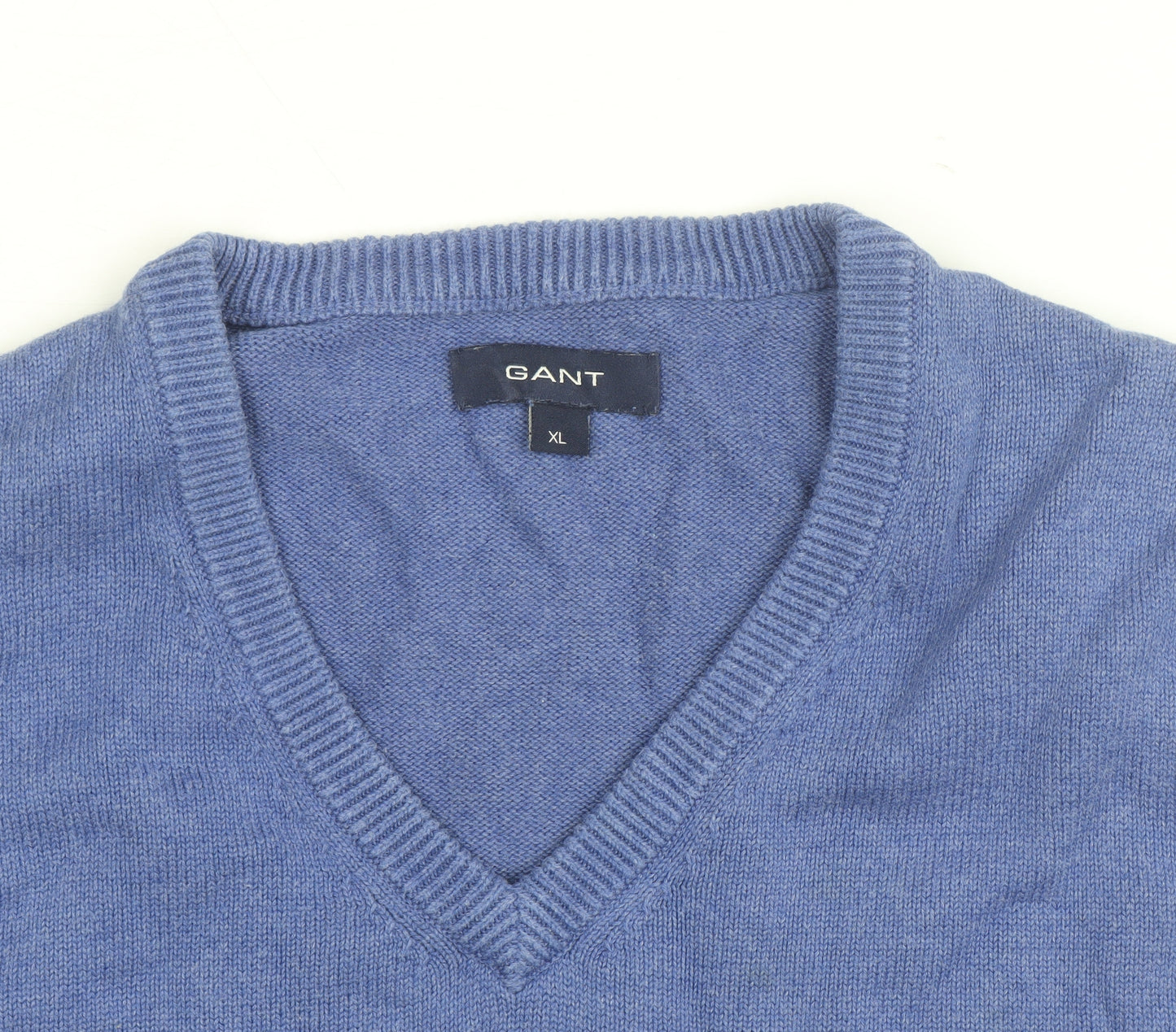 Gant Men's Blue Cotton V-Neck Sleeveless Jumper Vest XL