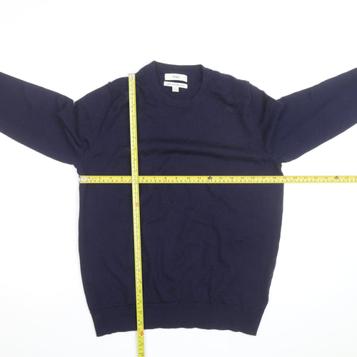 Marks and Spencer Women’s Blue Merino Wool Crew Neck Jumper Size 14