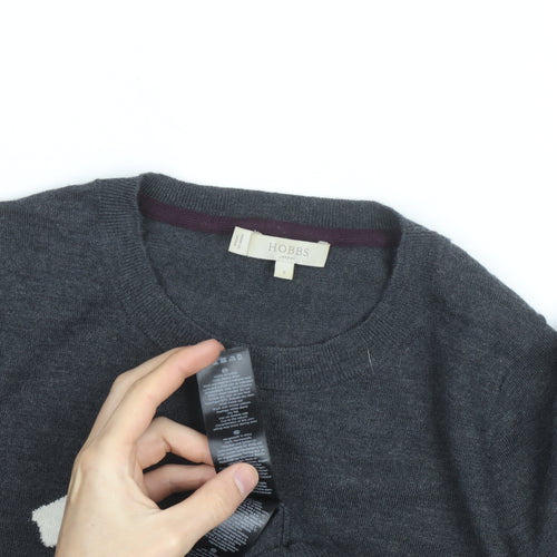 Hobbs Grey Wool Dog Motif Crew Neck Men's Pullover Jumper Size S