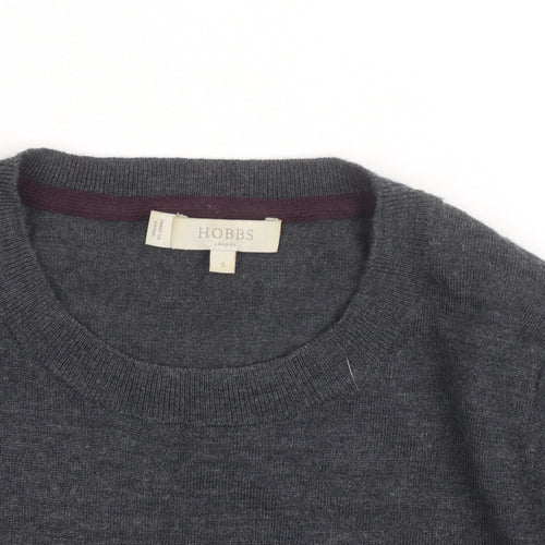 Hobbs Grey Wool Dog Motif Crew Neck Men's Pullover Jumper Size S